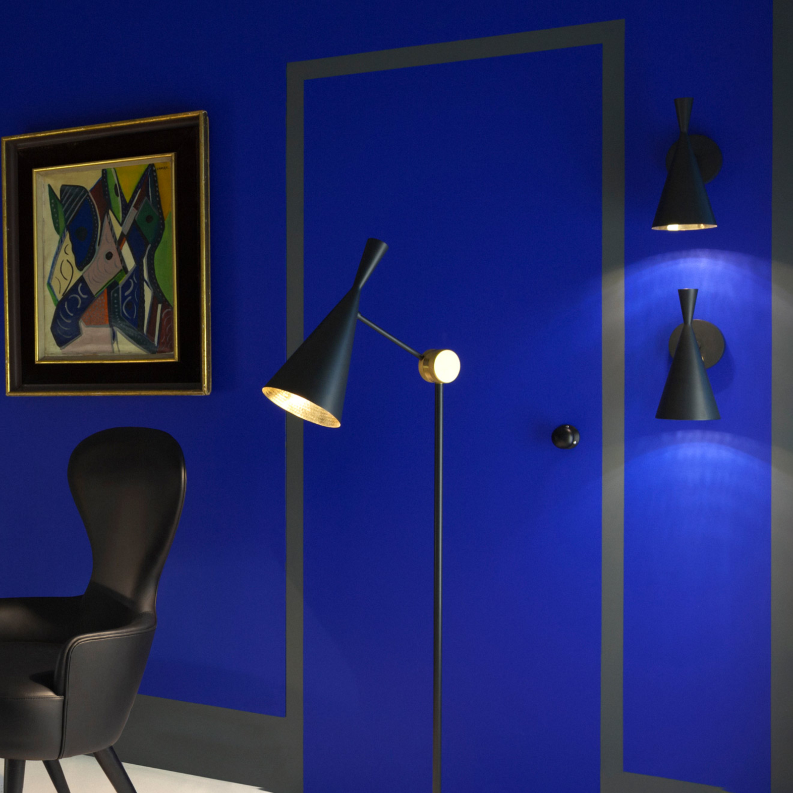 Beat Nástěnné Svítidlo Matt Black/Brass - Tom Dixon