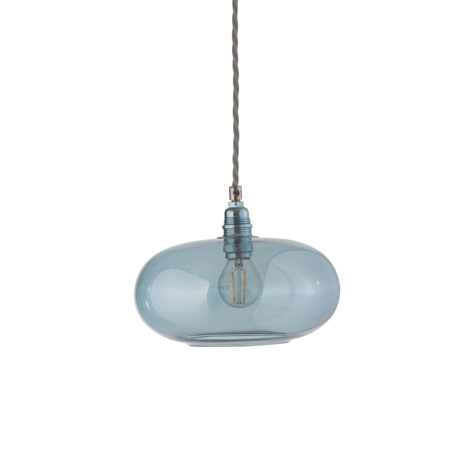 Suspension EBB & FLOW Horizon, bleue, verre, Ø 21 cm