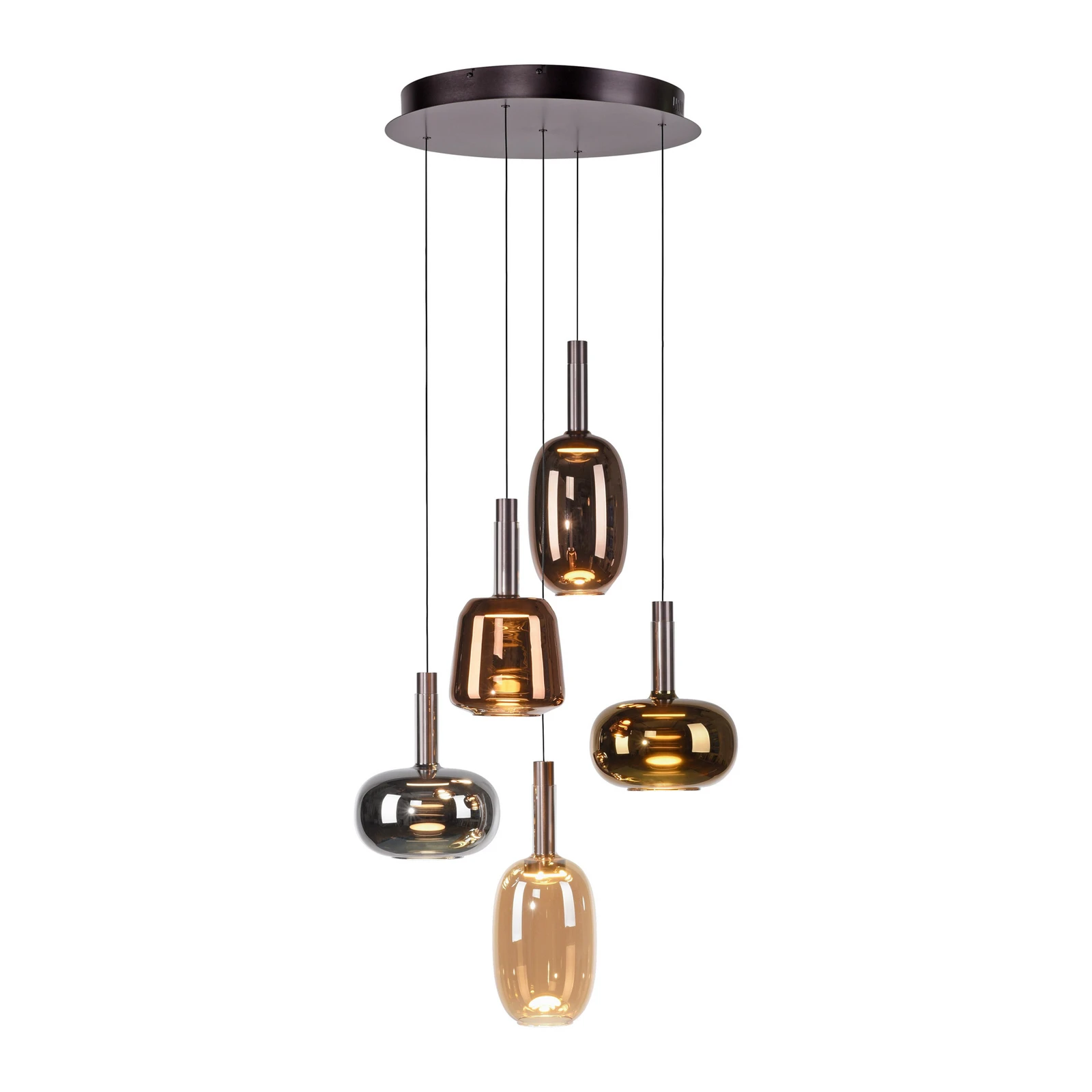 Paul Neuhaus Lampada a sospensione Irides, Ø 55 cm, colorata, vetro