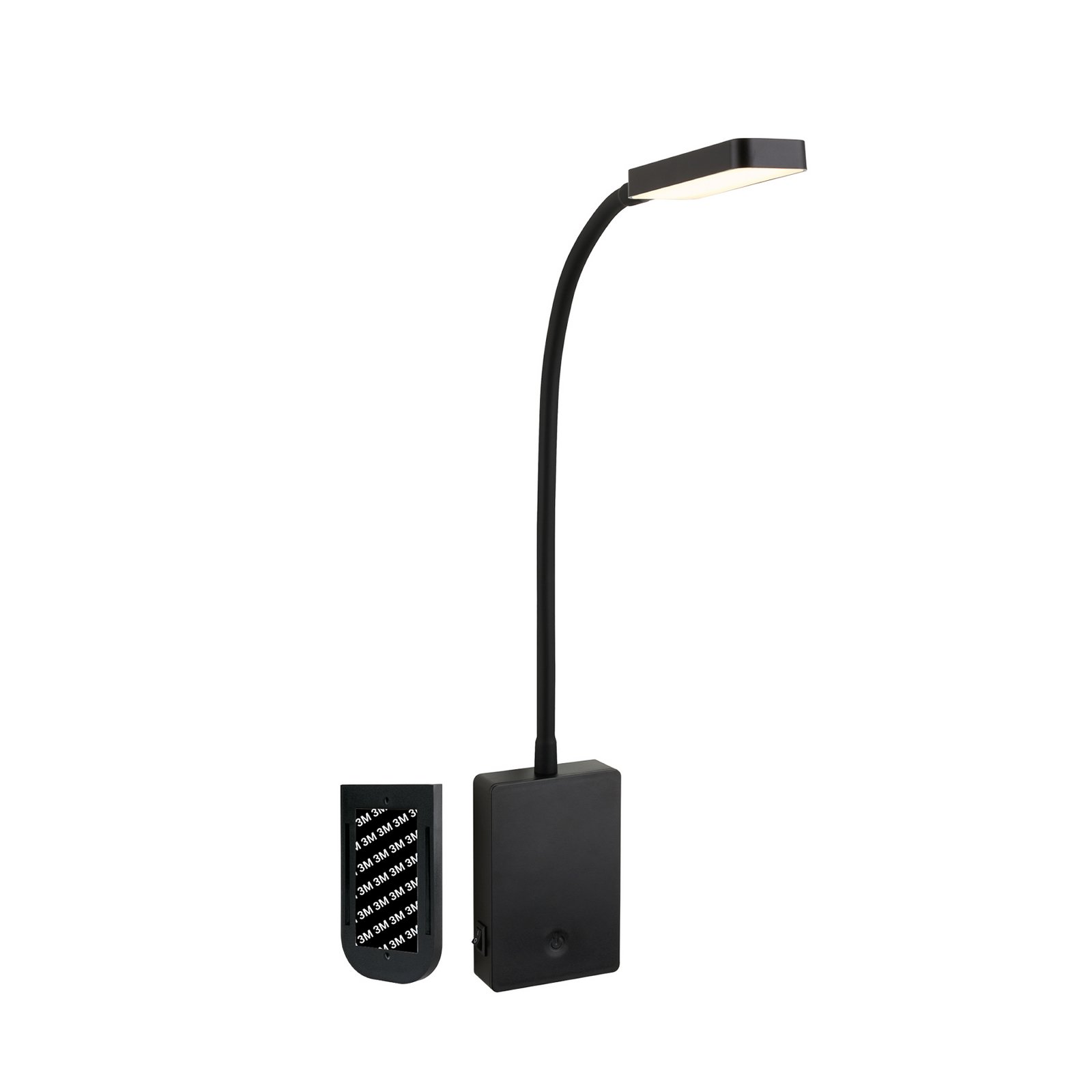 LED újratölthető asztali világítás Cielo, fekete, magasság 56 cm, műanyag