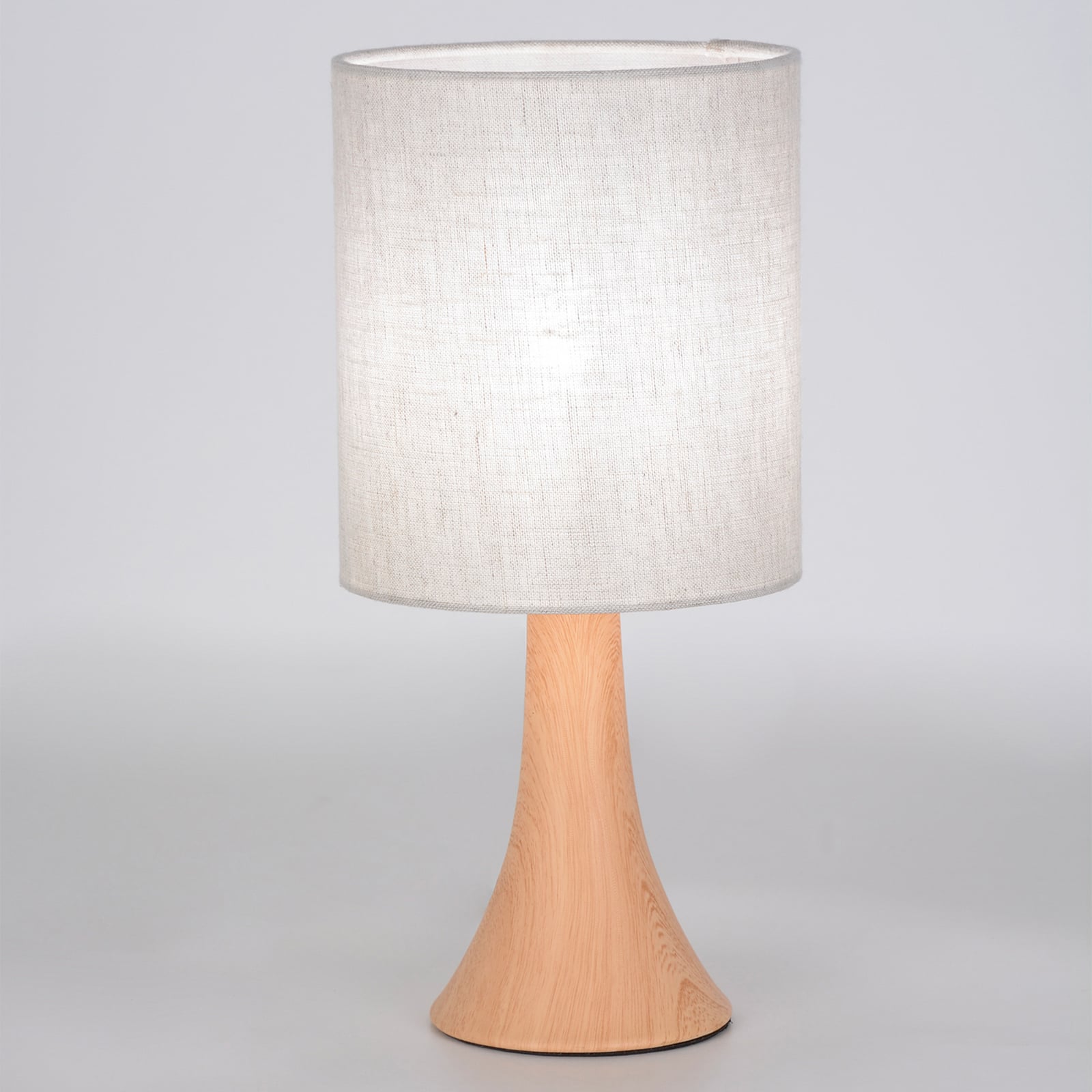 Bordlampe Arto, lysebrun/hvit, høyde 32 cm, metall/lin Bordlampe Arto, lysebrun/hvit, høyde 32 cm, metall/lin