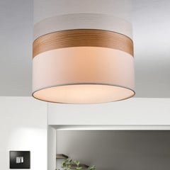 Lámpara de techo Libba, crema-madera