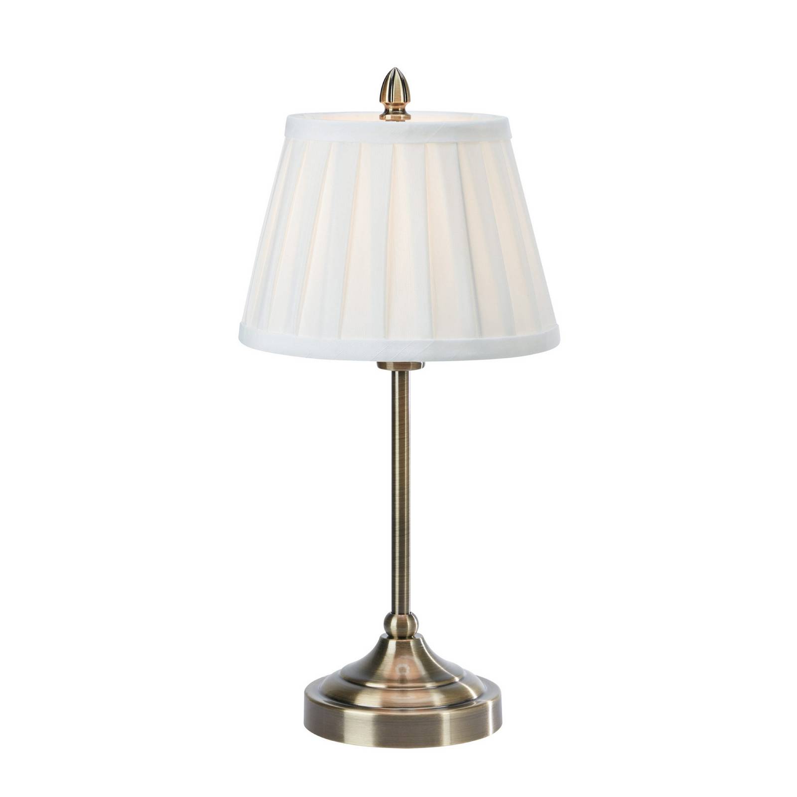 Tischlampe Oxford, messingfarben, Höhe 43 cm, Metall/Stoff