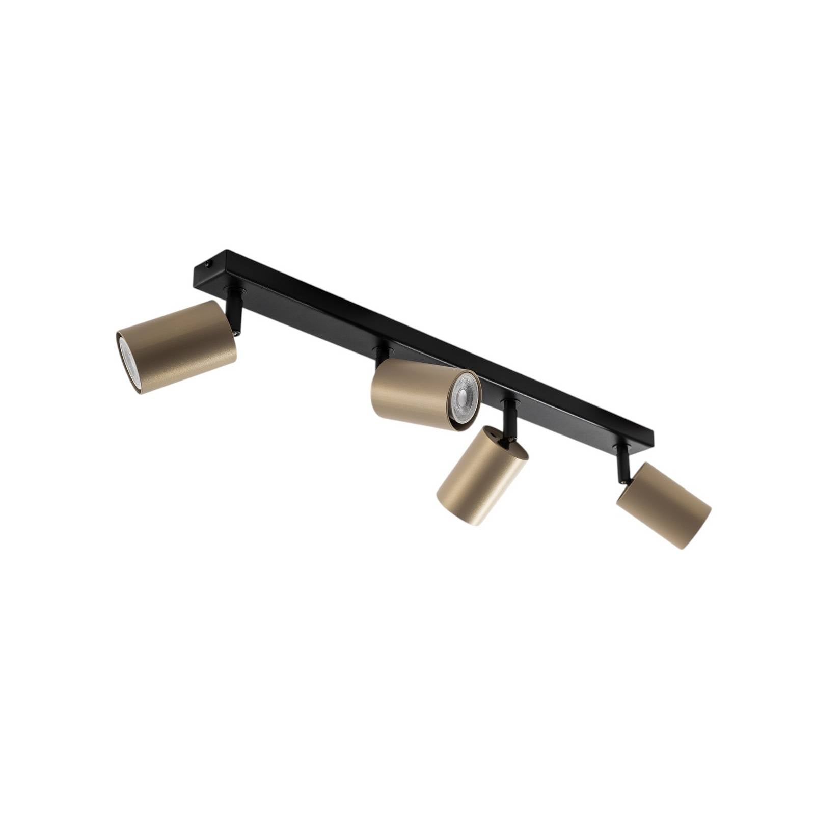 Deckenstrahler Zoom, 4-flammig, schwarz/gold