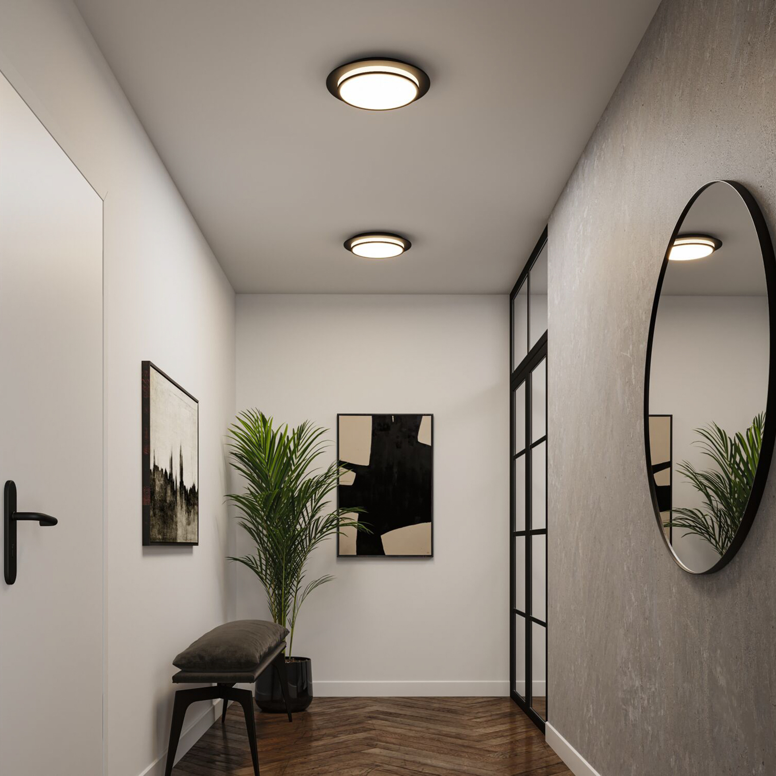 Egron LED Ceiling Lamp 3-step Dim. Matt Black - Paulmann