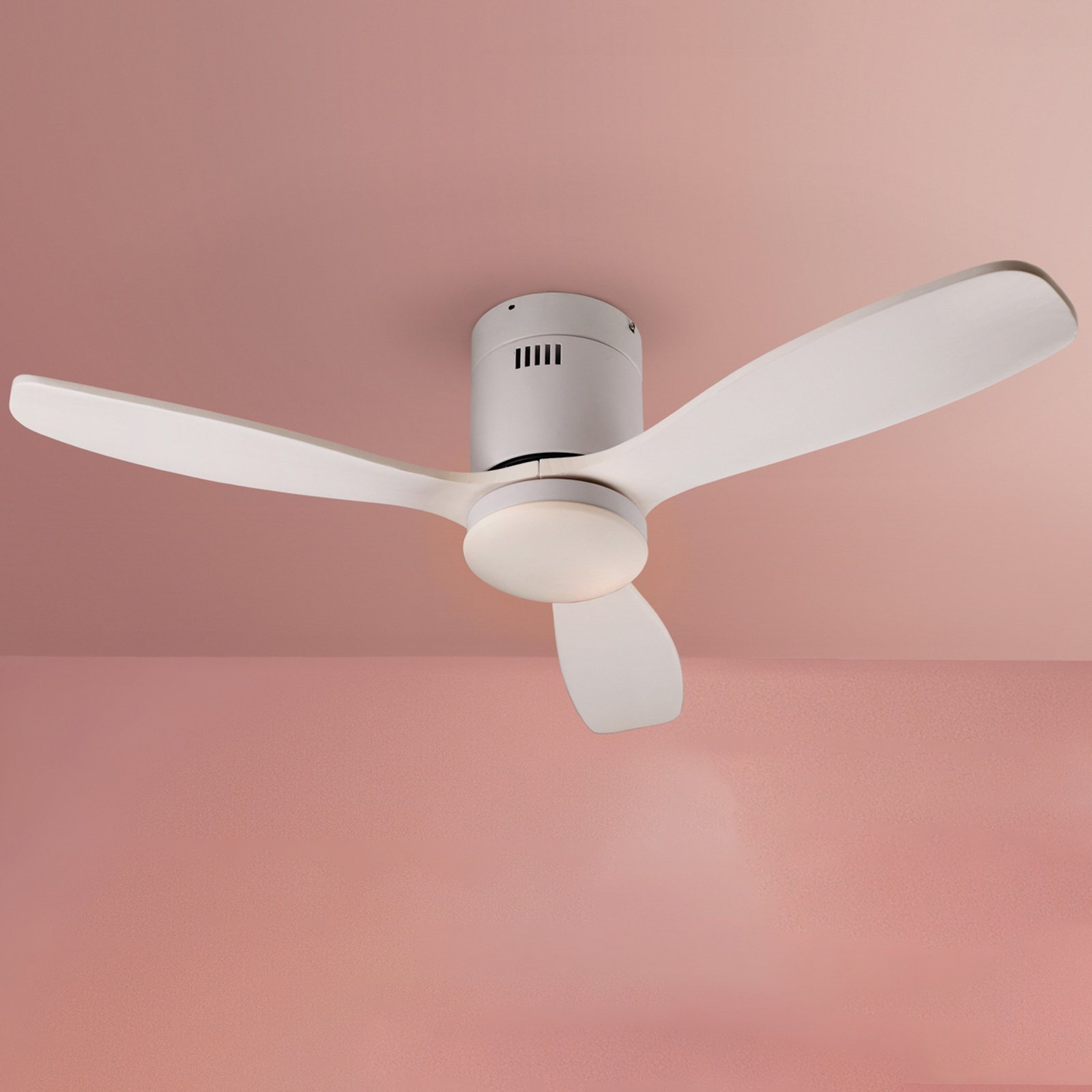 Ventilador de teto LED Siroco Mini, DC, silencioso, branco, CCT