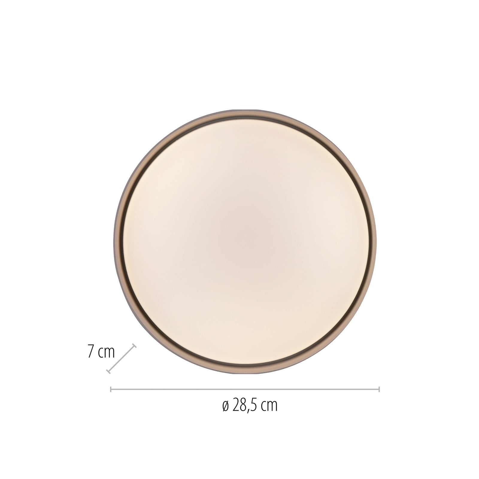 LED lubinis šviestuvas „TAVOLI“, smėlio spalvos, Ø 29 cm, metalas, CCT,