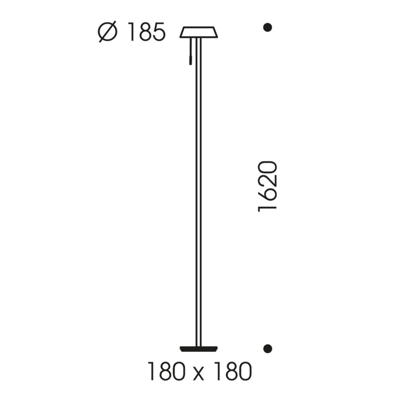 OLIGO Glance LED-gulvlampe med dimbar trekkbryter