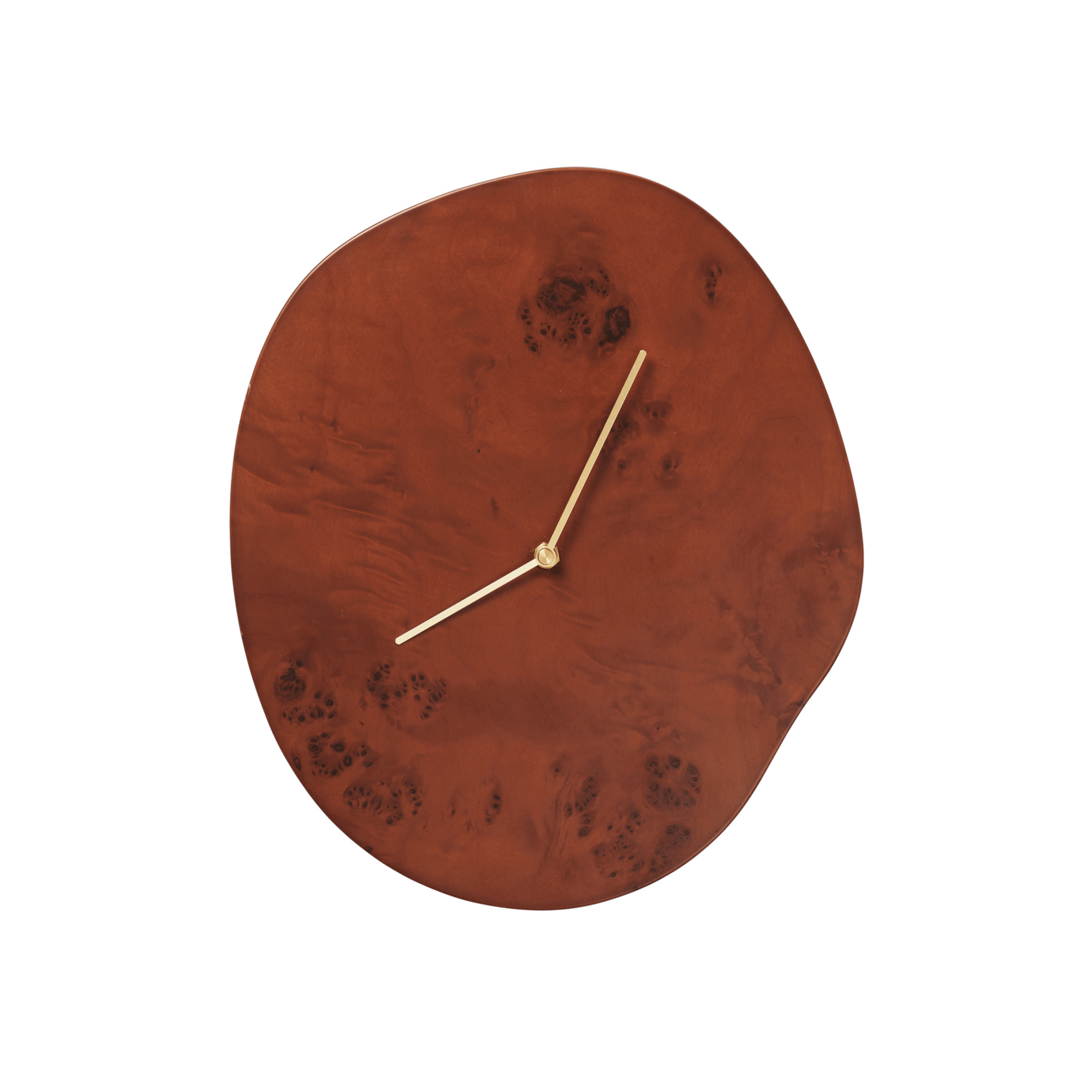 Nástenné hodiny Melt, hnedé, drevo s výraznou kresbou, výška 33 cm – ferm LIVING