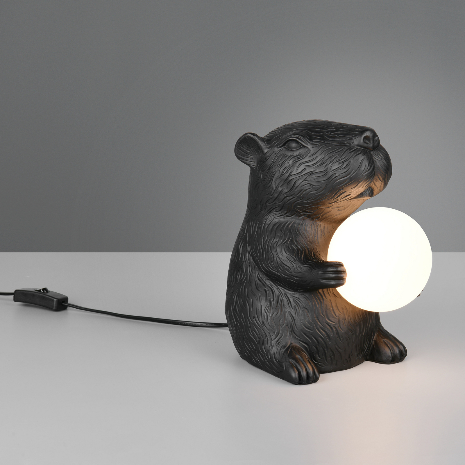 Lampa de masă Capi, negru, înălțime 25 cm, rășină sintetică, G9