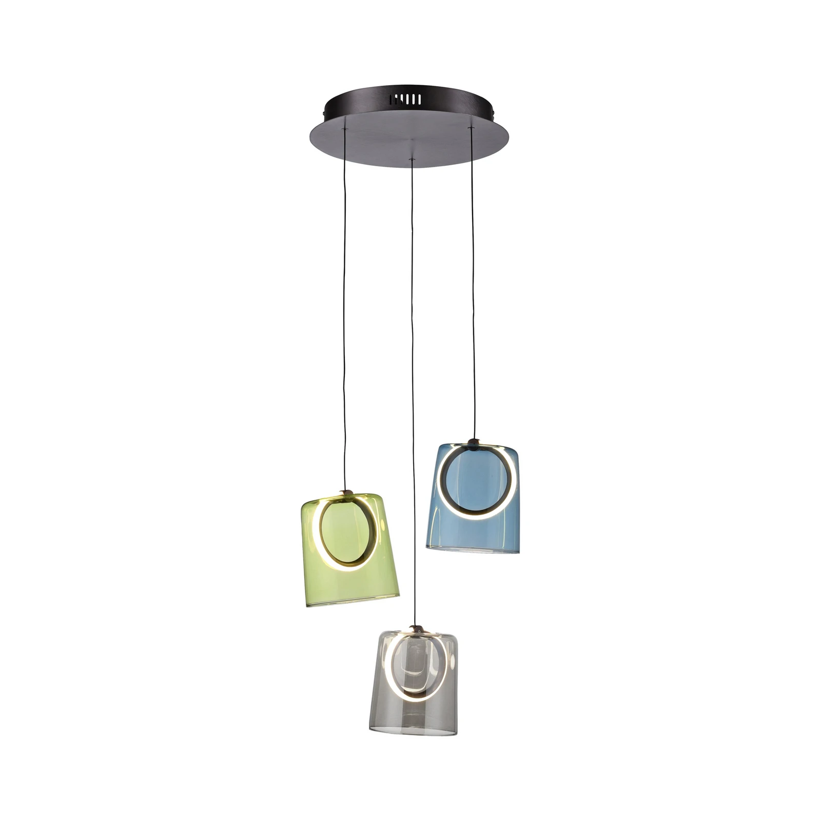 Paul Neuhaus LED висяща лампа Zula, Ø 40 cm, цветна, 3 светлини.