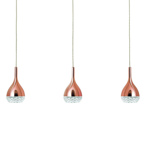 Hanglamp Khalifa met koperafwerking, 3 lampen