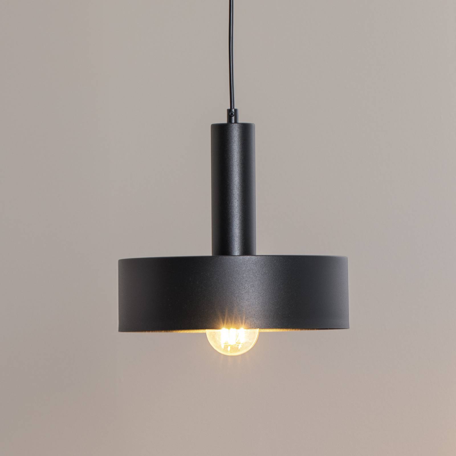 Hängeleuchte Vitrum round, schwarz, zylindrisch, Ø 27 cm günstig online kaufen