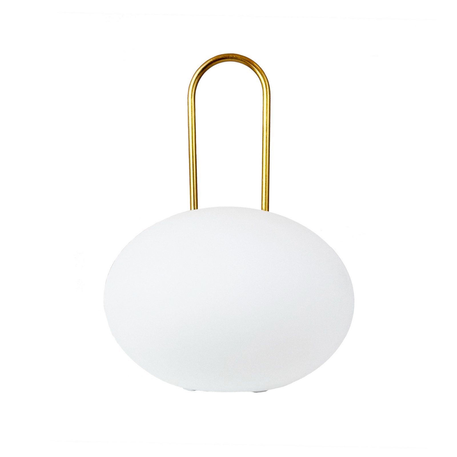 LED lantaarn Ellipse, wit/messing, IP44 - Dyberg Larsen