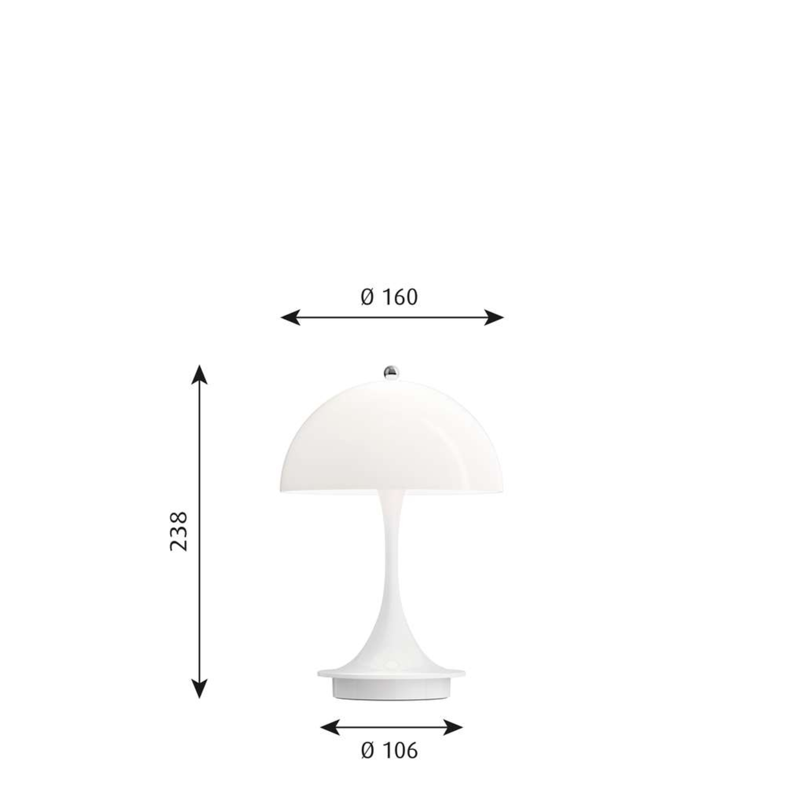 Panthella 160 Portable Lampa Stołowa IP44 White - Louis Poulsen