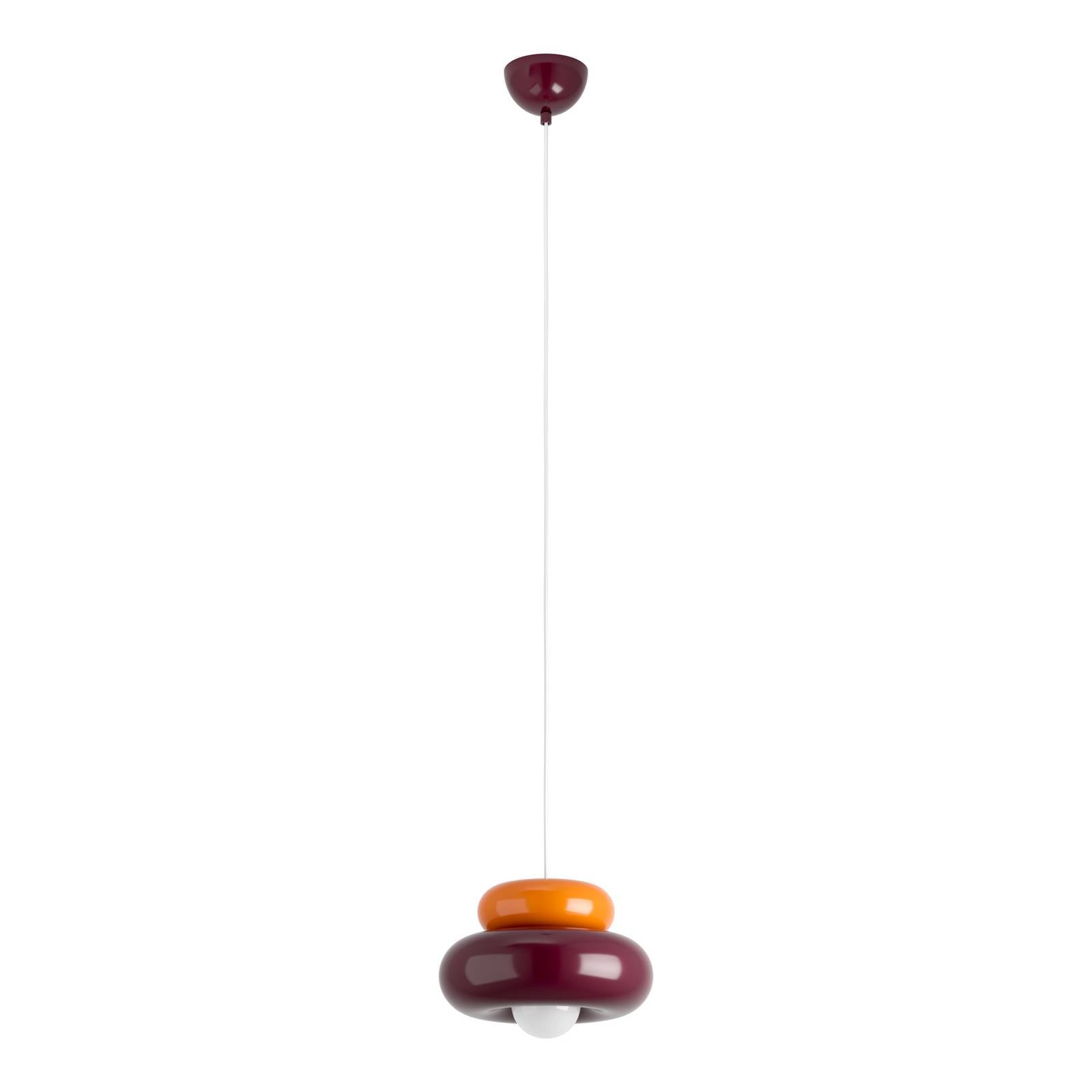 Hängeleuchte Torchiarolo, bordeaux/orange, Metall, E27