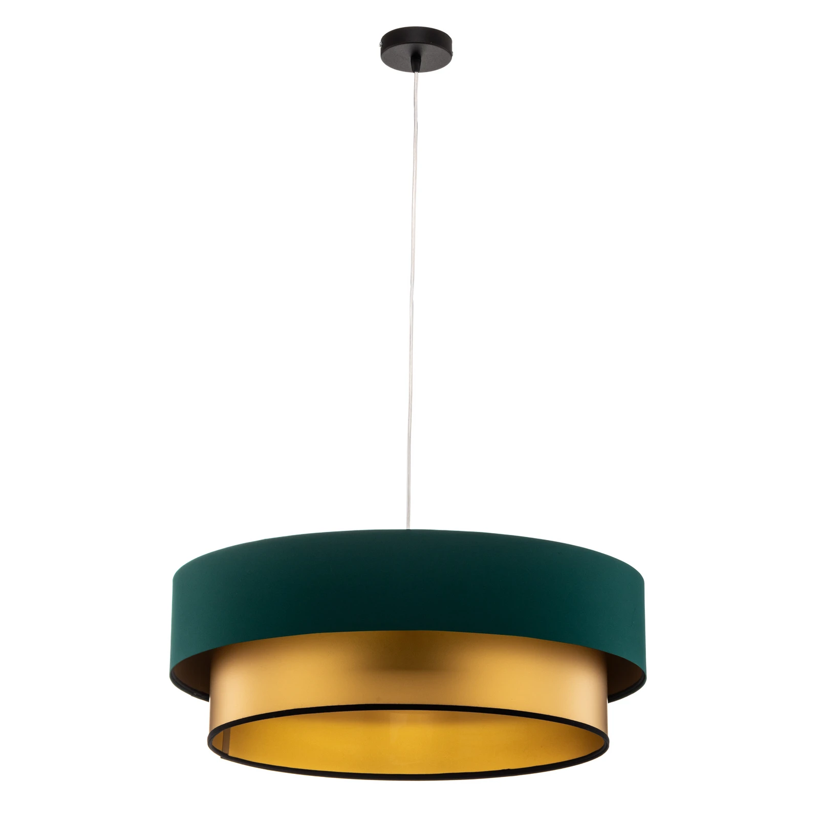 Lampada a sospensione Dorina, verde/oro Ø 60 cm