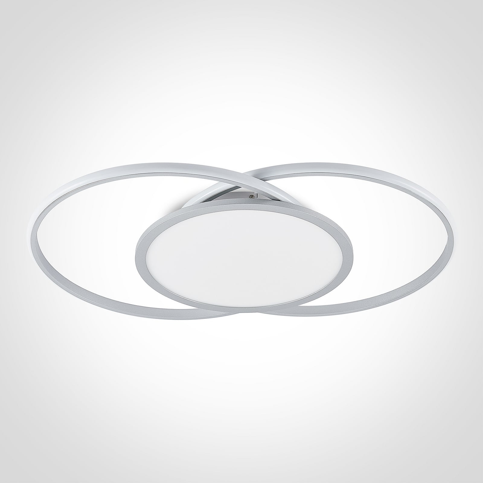 Lucande LED stropní svítidlo Senne, CCT, stříbrná, kov