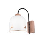 KOLARZ Chalet wall lamp, white/deer gold-coloured width 19 cm