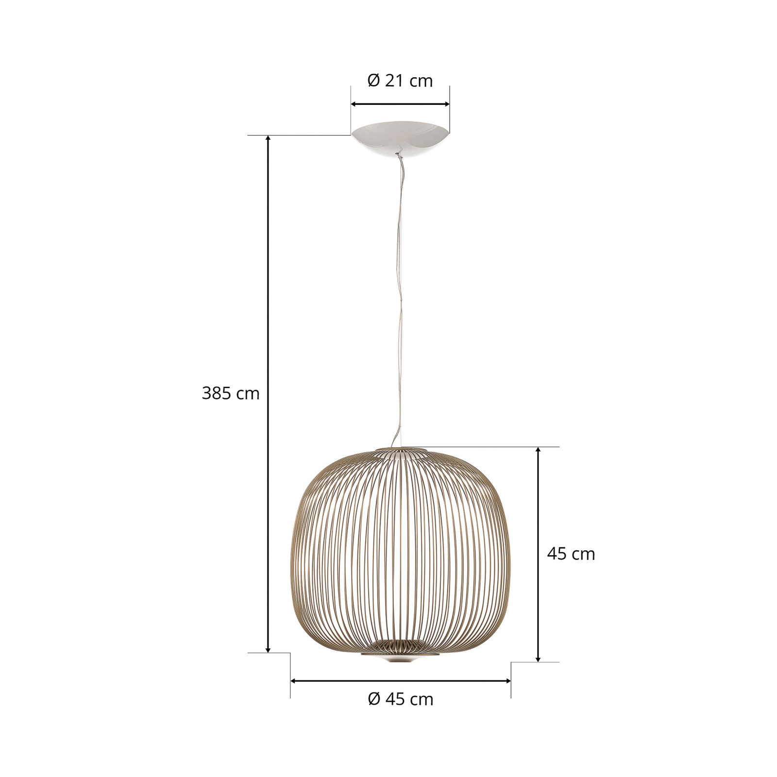 Foscarini MyLight Spokes 2 midi závěsné zlatá