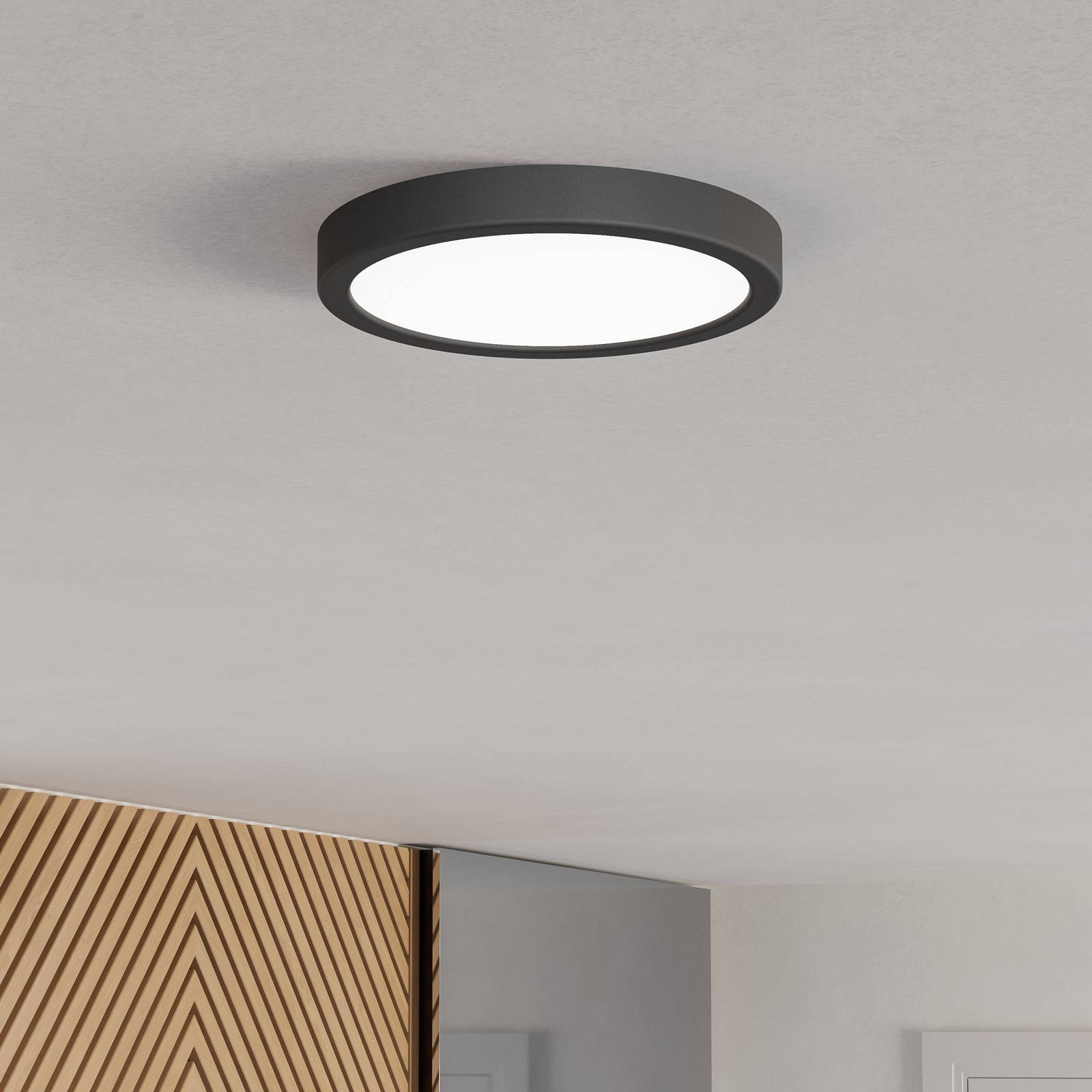 Kronleuchter Edale, 6xStoffschirm cappuccino, oval günstig online kaufen