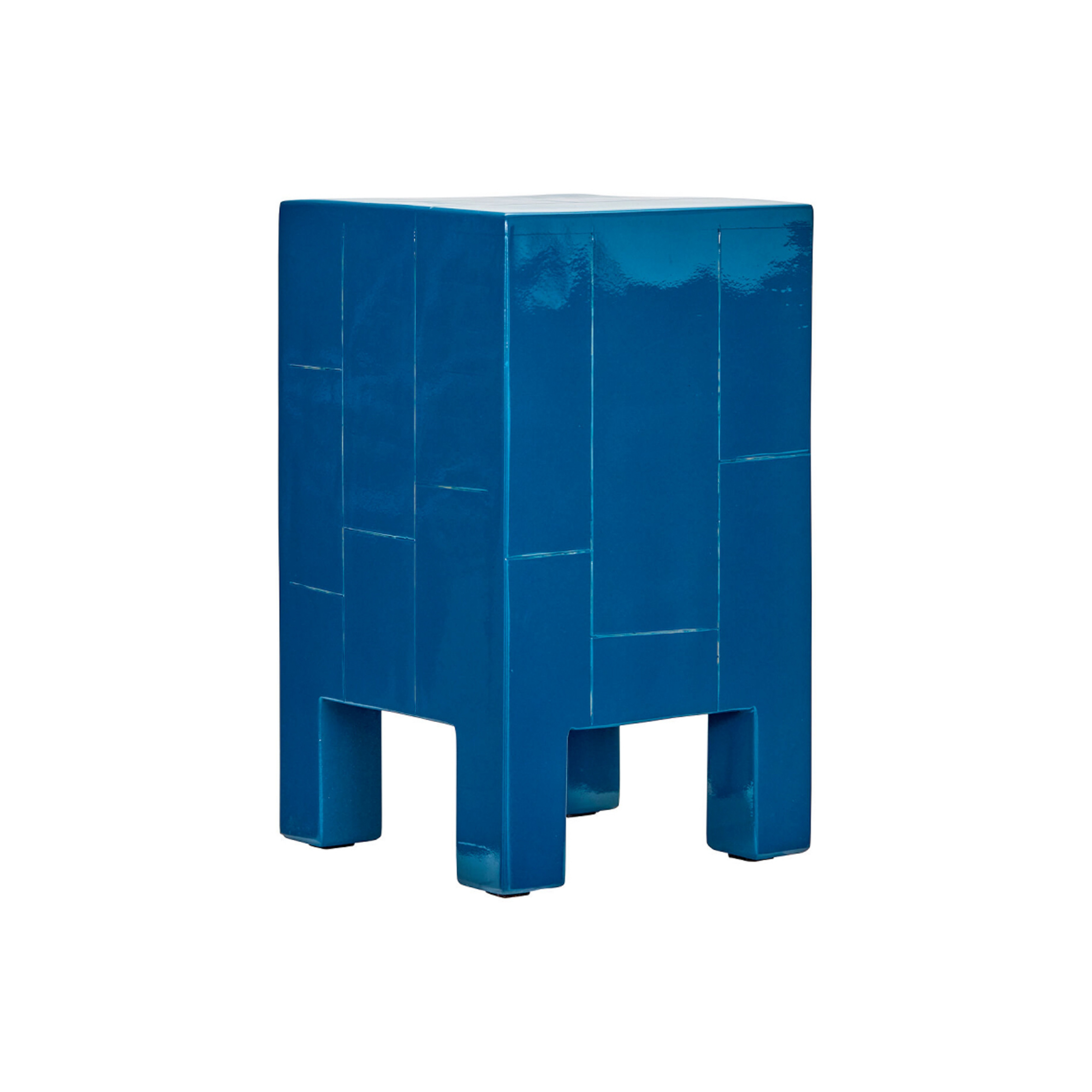 Table d'appoint HDBrick, bleue, hauteur 51 cm, bois - House Doctor