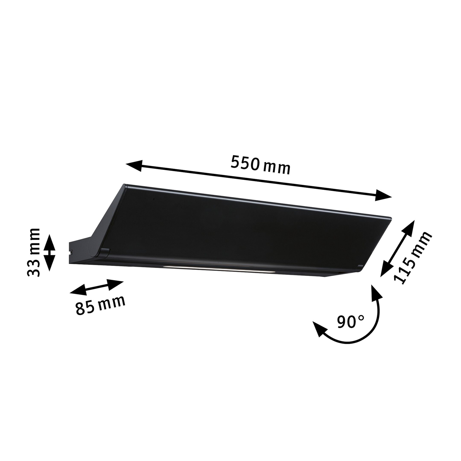 "Paulmann Ranva" LED sienų ploviklis, 3 žingsnių pritemdymo, juodas