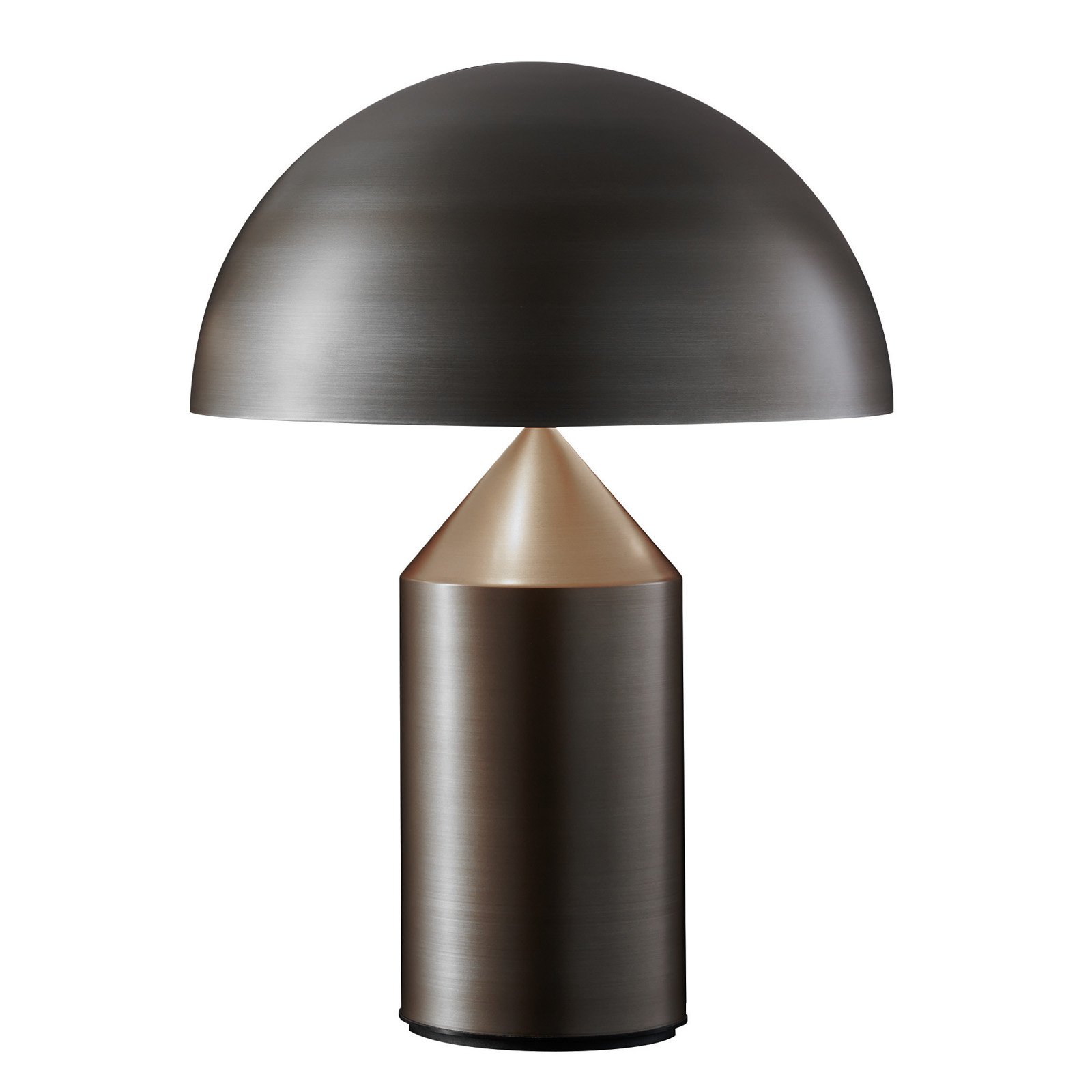 Oluce Atollo table lamp, dimmable, Ø 38 cm, bronze
