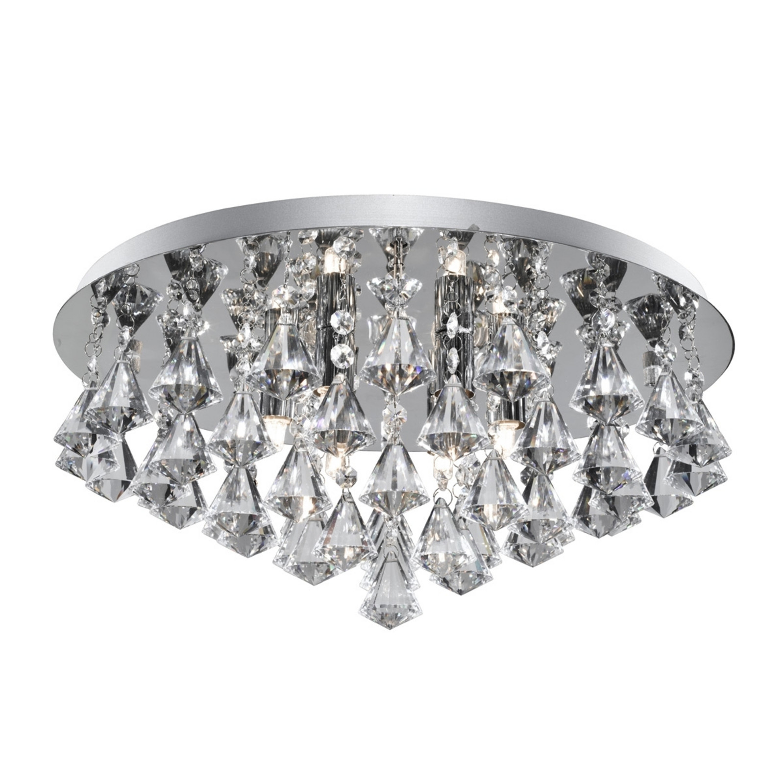 Plafonieră Hanna cristal formă diamant 45cm crom