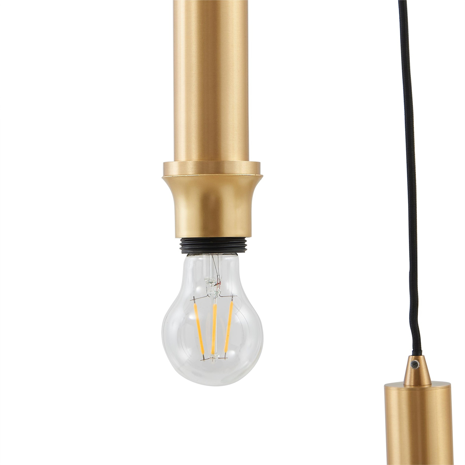 Lindby Doroteo hanglamp, 5-lamps, grijs, glas