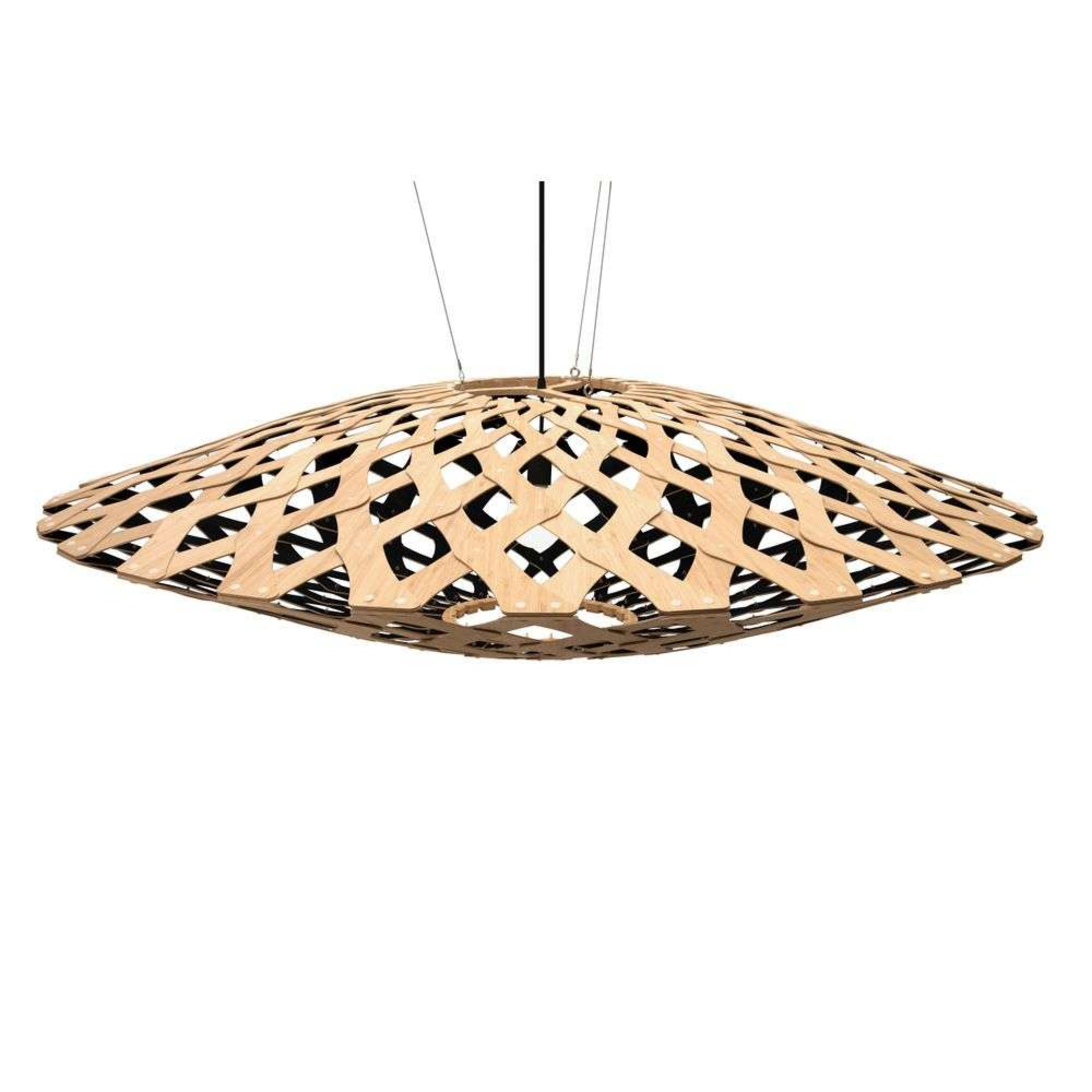 Flax Pendelleuchte Ø150 Schwarz 1 Seite - David Trubridge