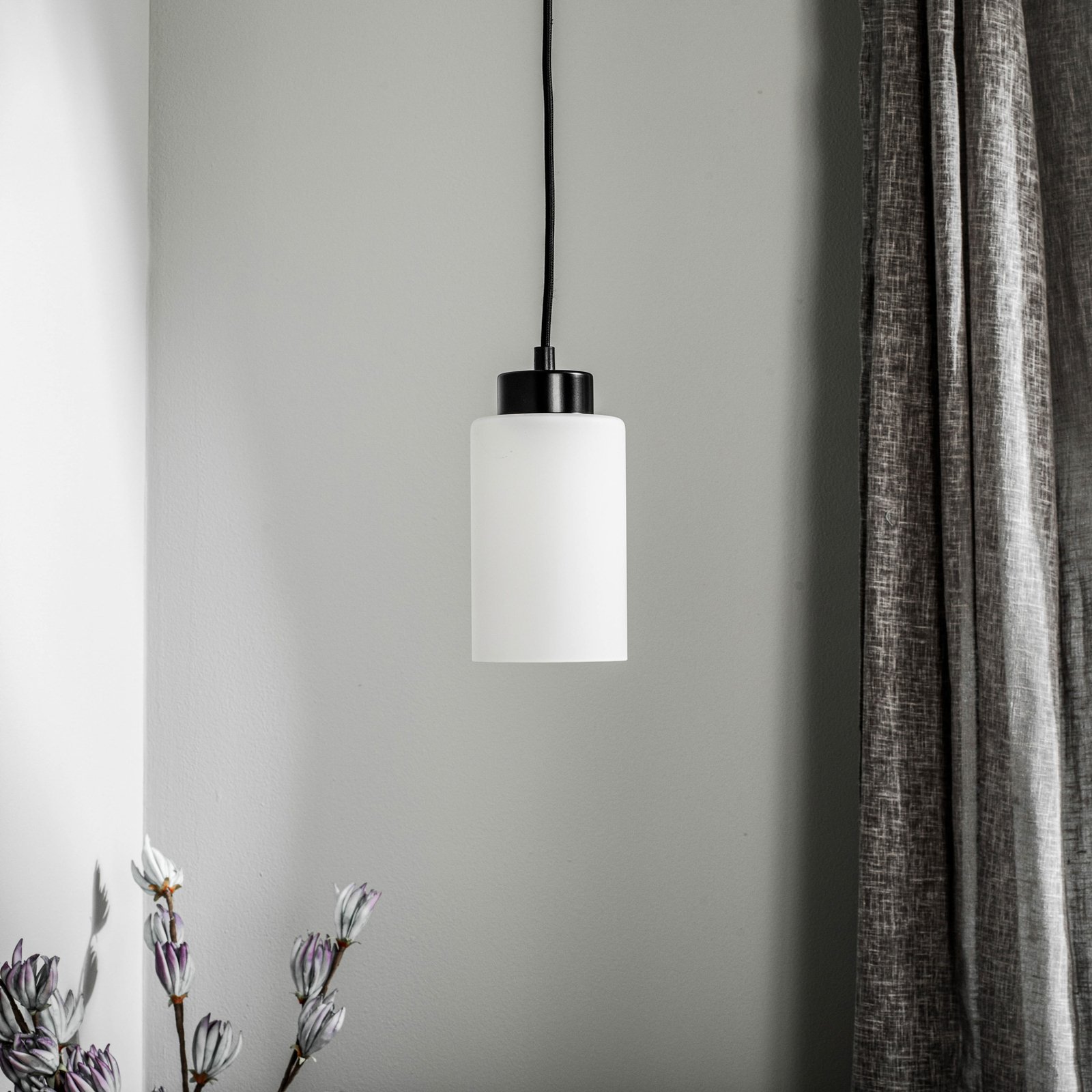 Hanglamp Vitrio, 1-lamp, zwart/wit