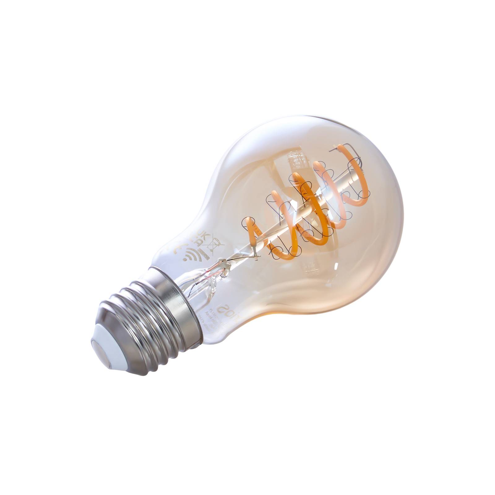 Prios LED-lampa E27 A60 4,9W WLAN bärnsten 2-pack