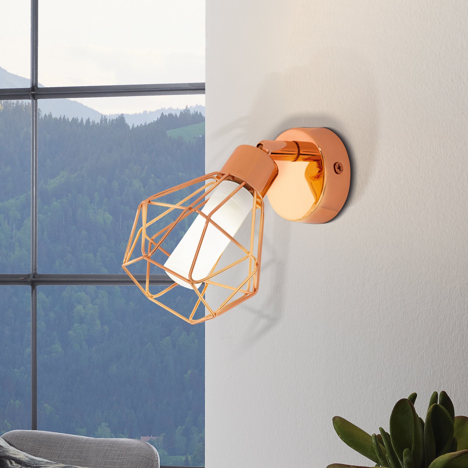 Lámpara de pared LED Zapata color cobre