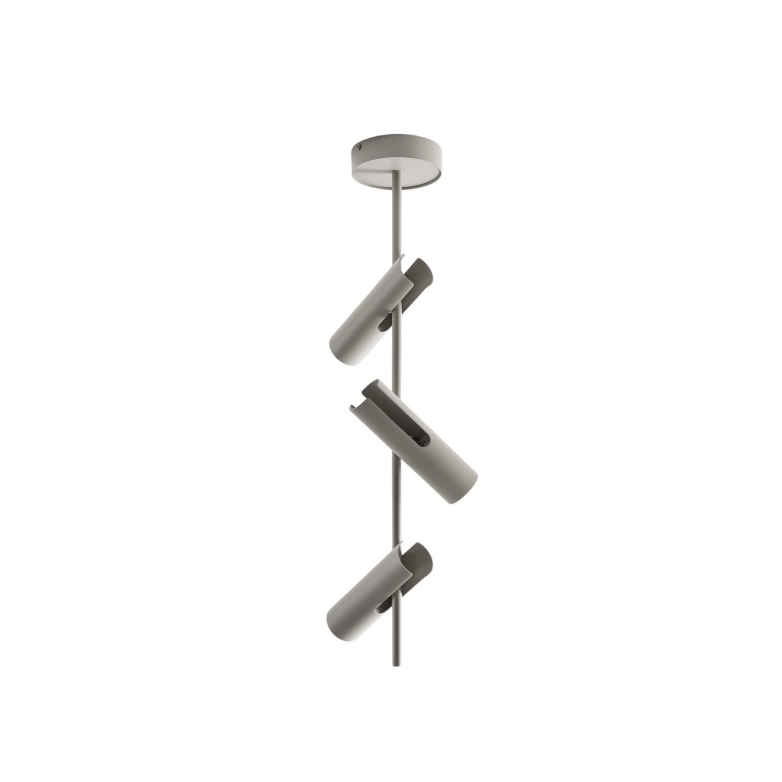 Leda 3 downlight, taupe, 3-bulb, steel, GU10, height 76 cm
