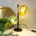 Canopus tafellamp goud/groen hoogte 40 cm 2-lamps glas E14