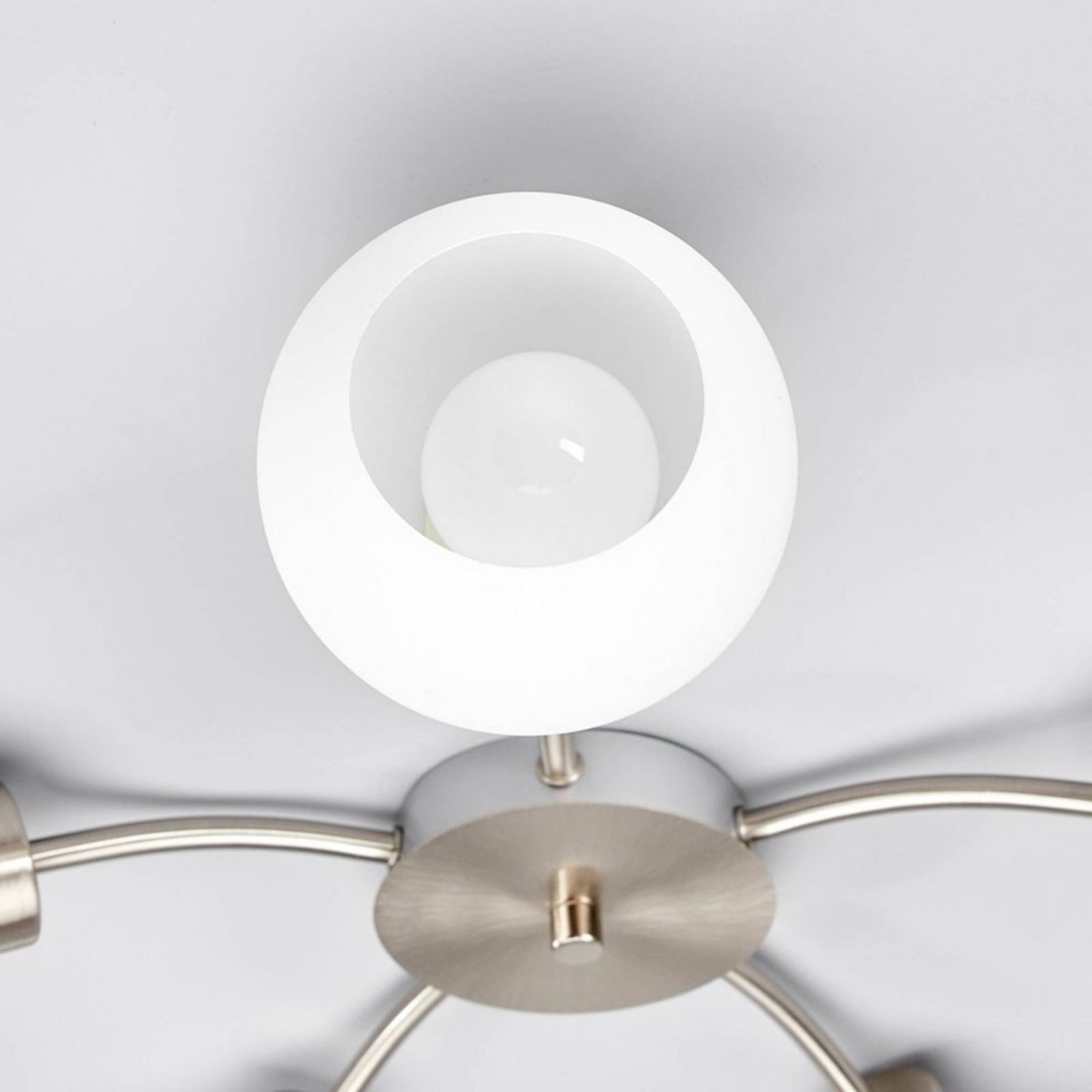 Elaina 5 Taklampe Nickel/Opal - Lindby