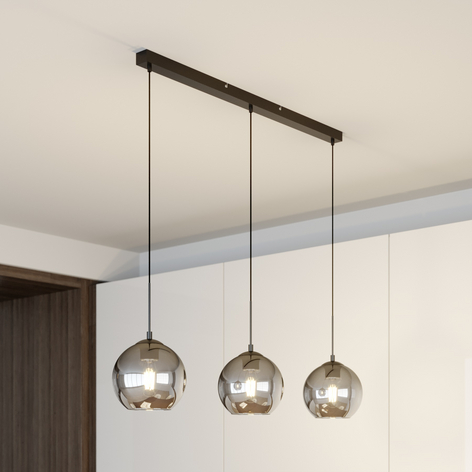 Lindby Sofian lámpara colgante, 3 luces, gris humo