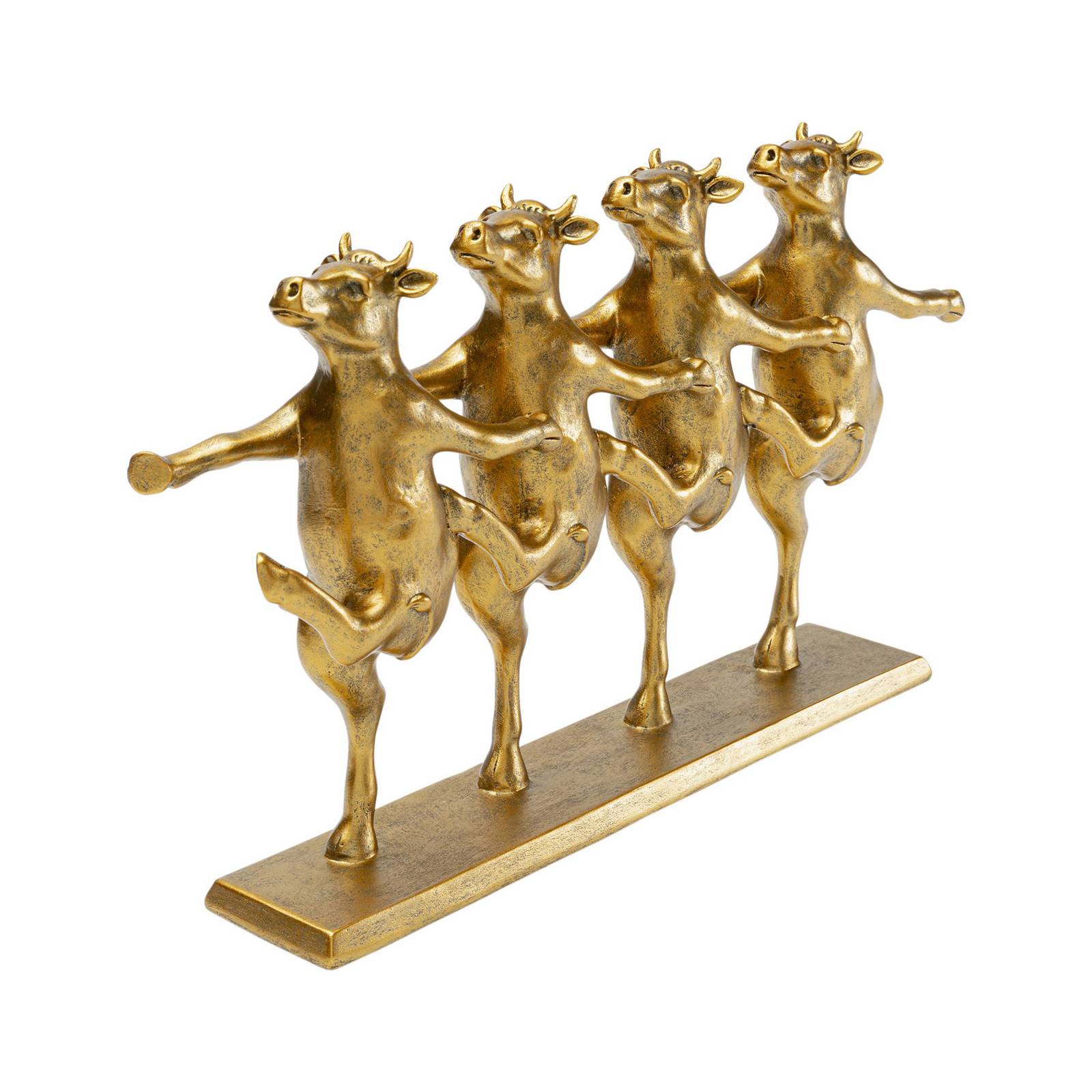 KARE Deko-Figur Dancing Cows, goldfarben, Polyresin, H 23 cm