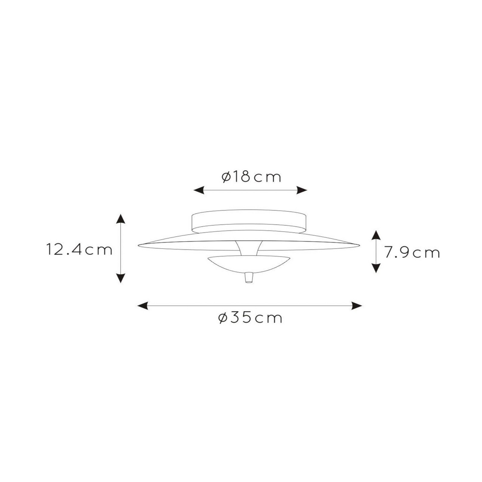 Lucide Plafonieră Vulcan LED negru / auriu Ø 35 cm dimabil - Camera de zi / sufragerie - auriu negru - Metal