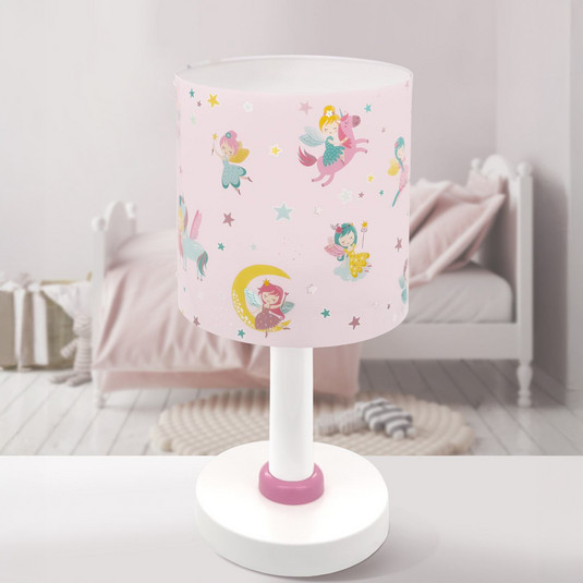 Dalber Kinder Tischlampe Nachttischlampe Kinderzimmer Colors Rosa Punkte, 62001S, E14