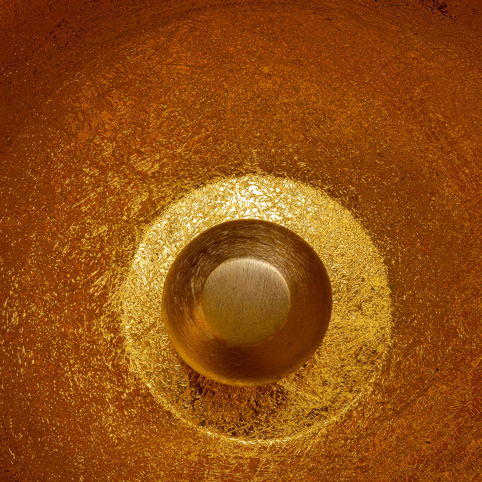 KARE Apollon floor lamp, gold, Ø 50 cm