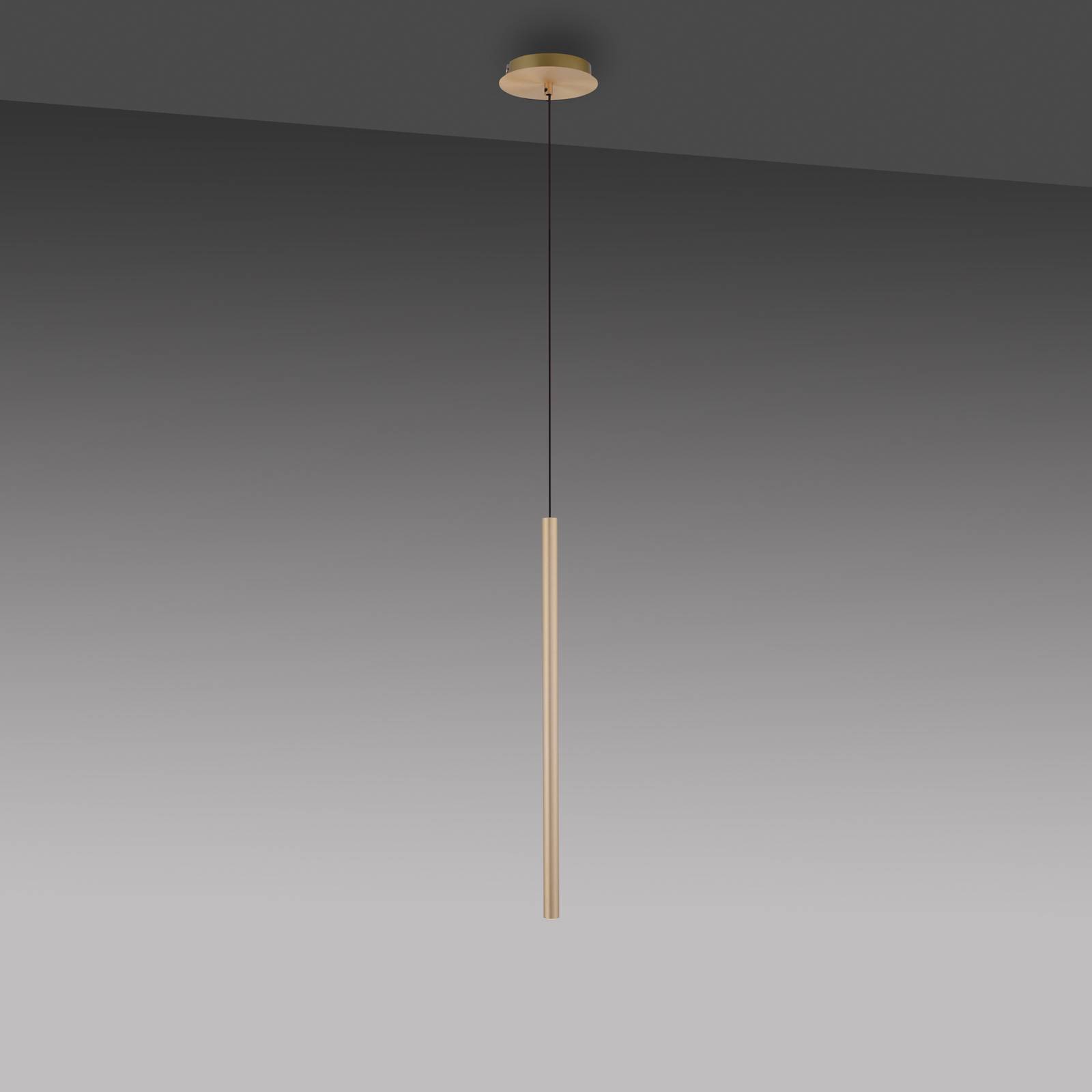 Paul Neuhaus Flute lampa wisząca LED 1-punktowa mosiądz