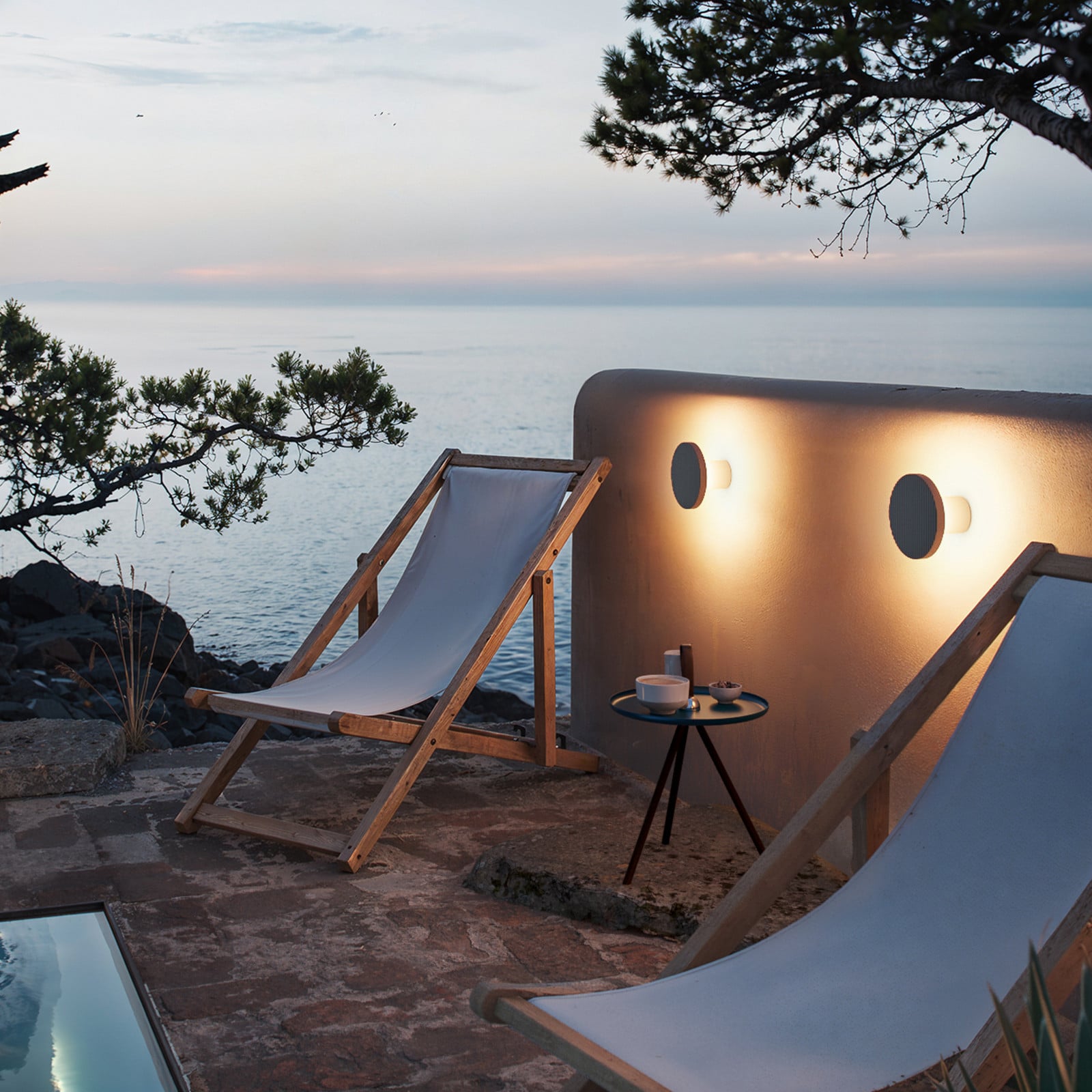 Bover Aplică de perete LED Arid A/01 maro CCT 2.200-2.700 K IP44 - Camera de zi / sufragerie - Design - Aluminiu