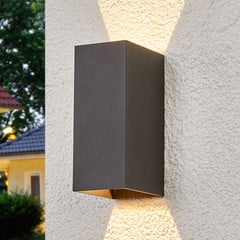 Lucande LED kültéri fali lámpa Mikka, 17 cm, antracit, 2-lámpás.