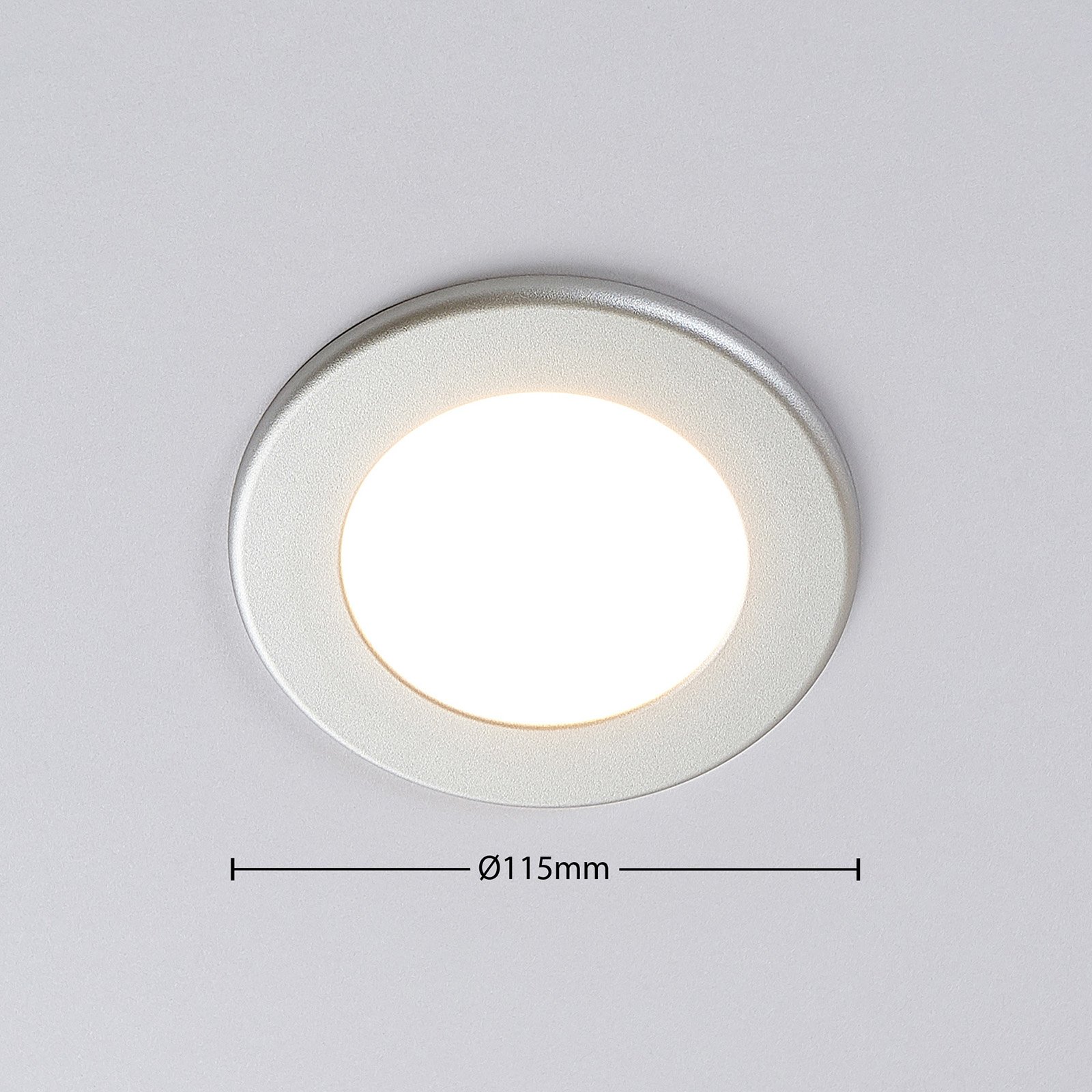 Zapustené LED svetlo Joki striebro okrúhle 11,5cm