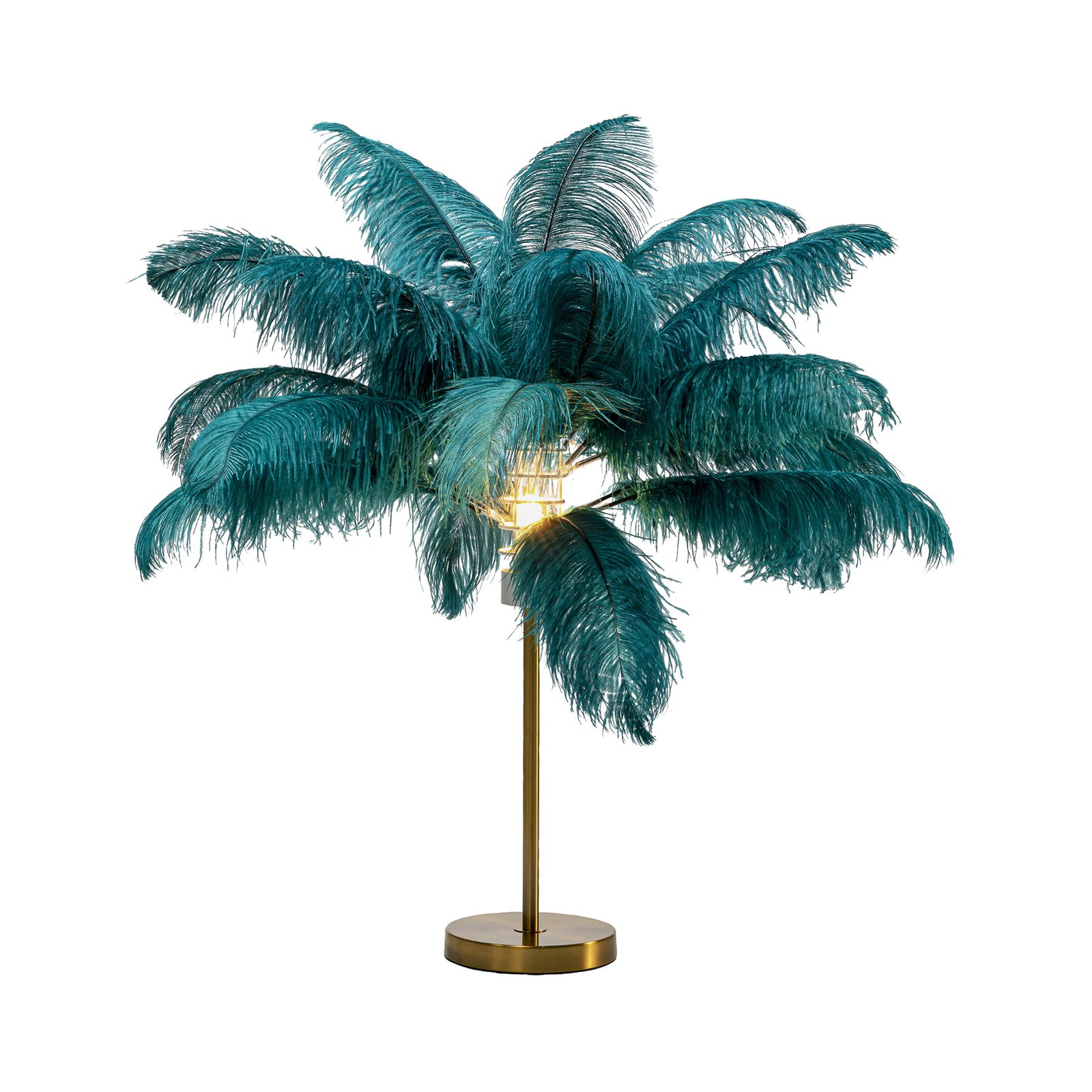 KARE Feather Palm stolová lampa s perím, zelená