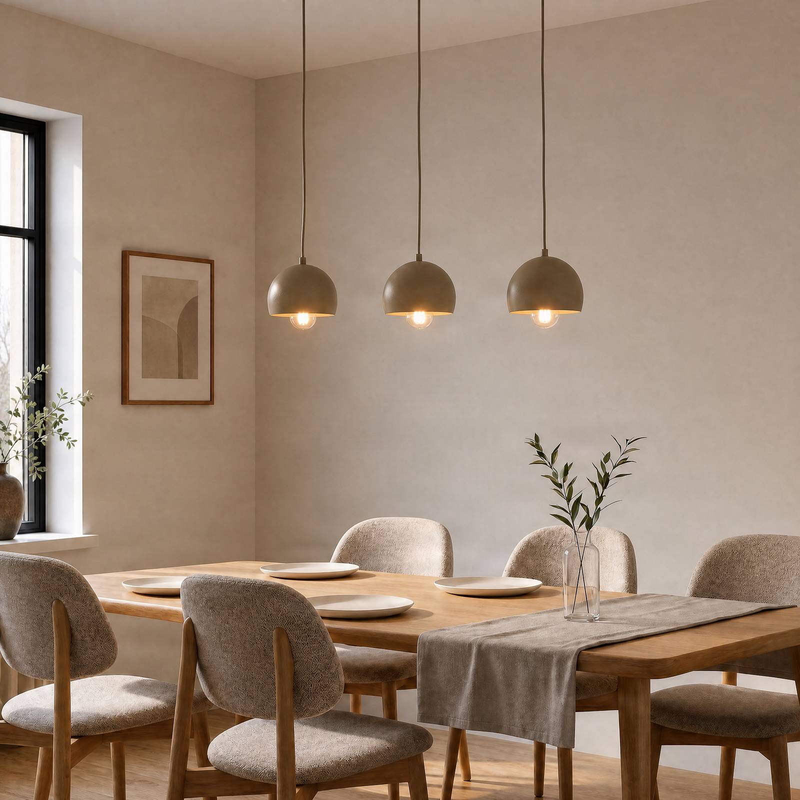Luminex Hanglamp Sool, beige, lengte 65 cm, 3-lamps, metaal, E27