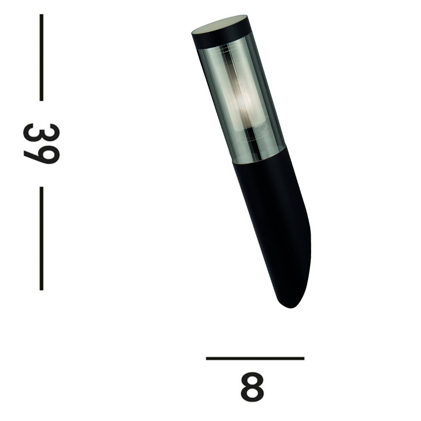 Kinkiet zewnętrzny Batton, IP44, czarny, metal, E27