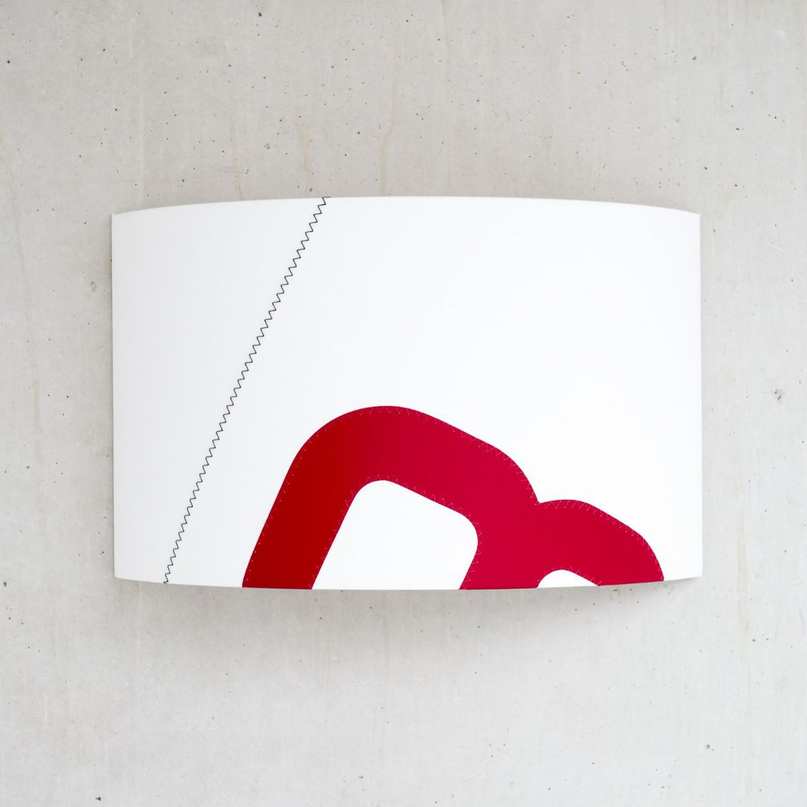 Heimathafen wall light made of sailcloth white/red